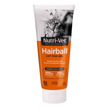 Nutri-Vet Hairball Salmon ЛОСОСЬ гель для выведения шерсти у кошек 89 мл (50403)